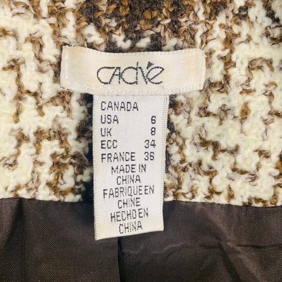 Cache Vintage 6 Size Women's Faux Fur Velvet Fringe Plaid Jacket Fall Boho - Picture 12 of 13